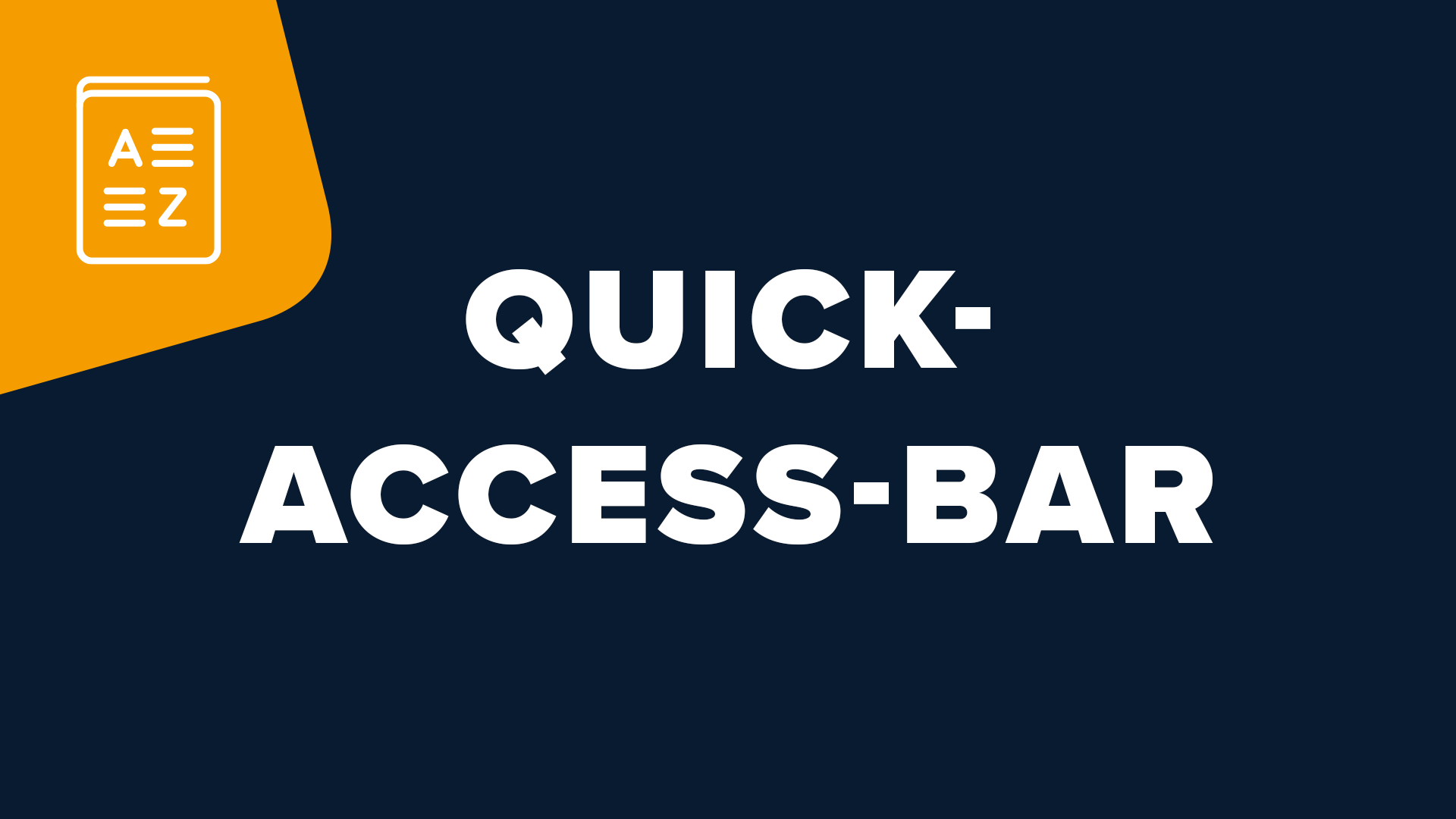 quick access bar glossareintrag