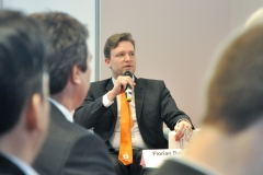 STARFACE Geschäftsführer Florian Buzin bei der funkschau Podiumsdiskussion zum Thema "Unbequem: Welche Fragen muss ich meinem künftigen Cloud-Telefonie-Provider stellen?"